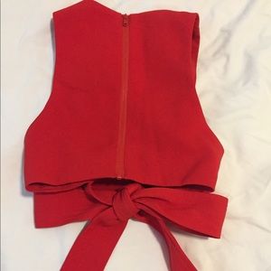 Red Crop top